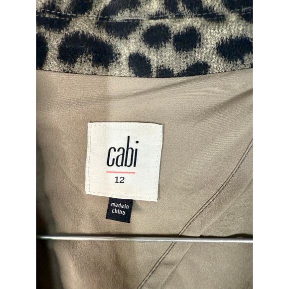 Cabi Retro 80's Animal Print Gray Lined Jacket Size 12 - Picture 4 of 10